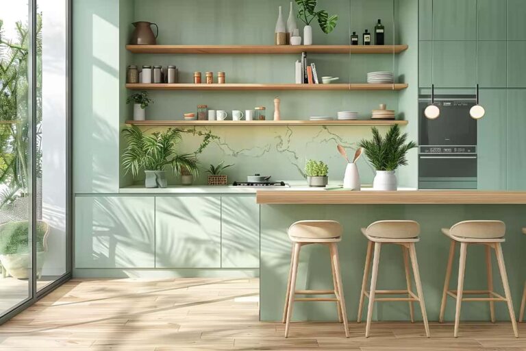 cuisine-mur-vert-deau